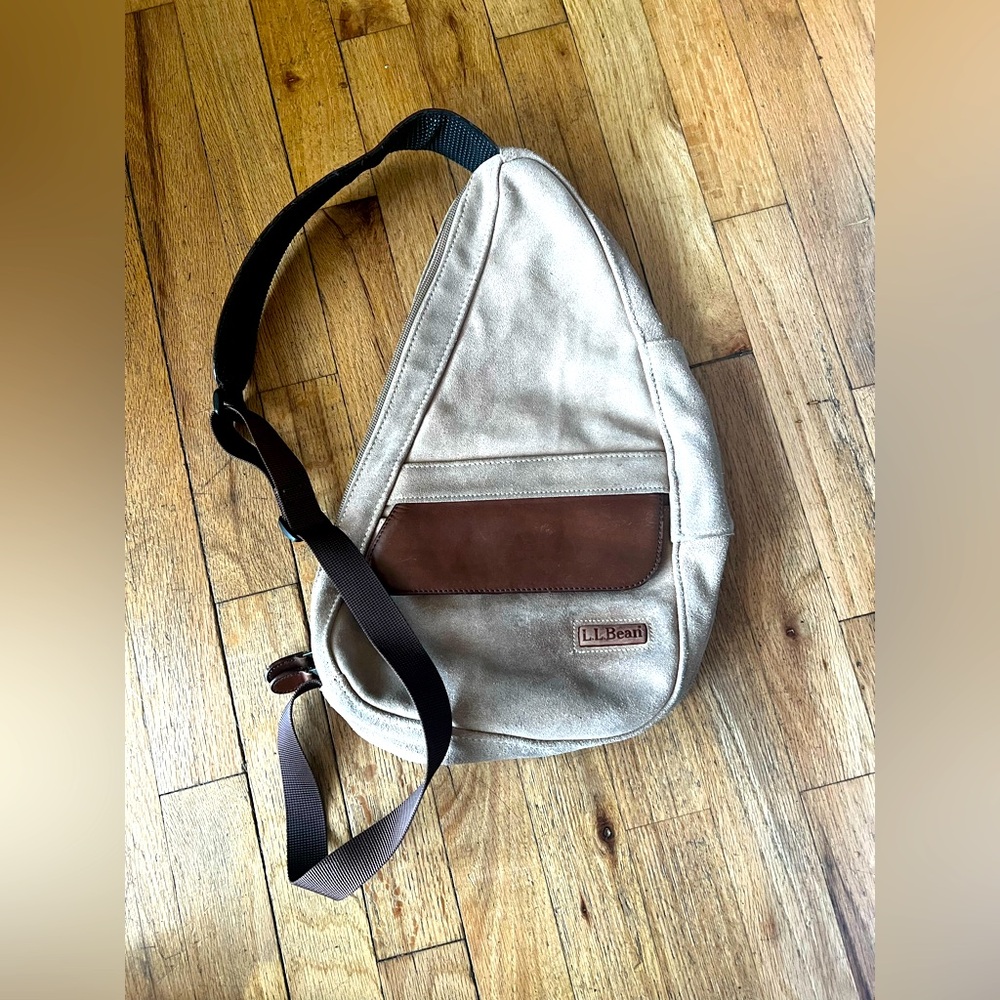 L.L.Bean tan suede crossbody bag